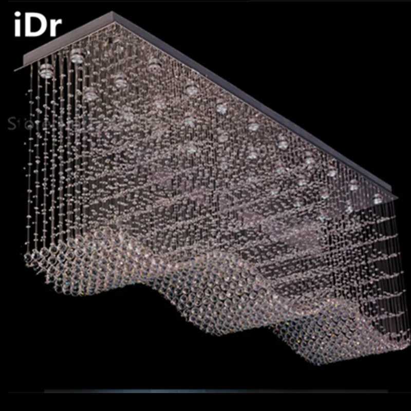 

Rectangular High-grade living room lights crystal Chandeliers modern minimalist bedroom lamp LED lighting lamps restaurant