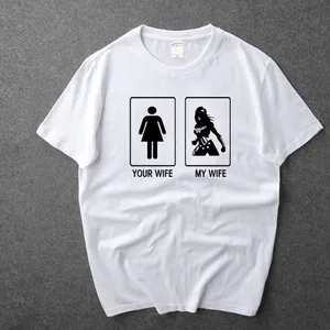 Wonder Woman Printed T-Shirt Gal Gadot My Wife Your Wife Superman Fashion Men's T Shirt Gift For Husband Summer Short Tee Tops