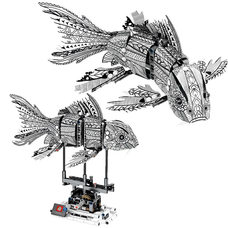 Детские строительные блоки игрушка Совместимость с legoingly city Koi fish deep sea гигантская