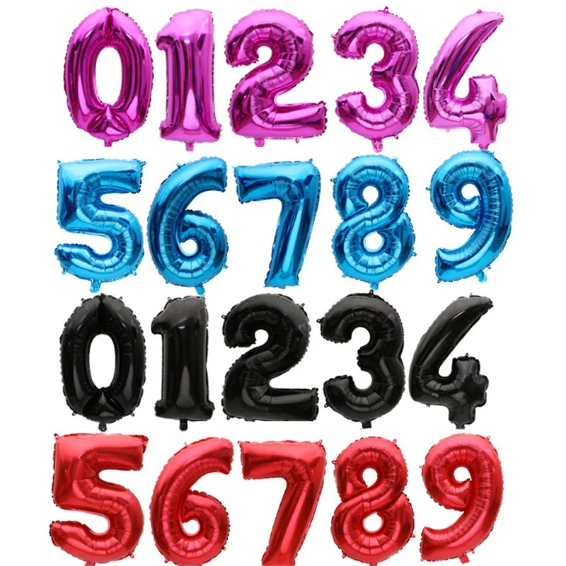 

16/32 Inch Figure Letter Balloon Foil Helium Number Balloon 2019 New Year Happy Birthday Air Ball Wedding Party Decoration Props