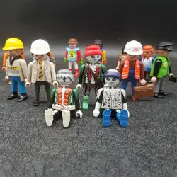 6 стилей 7 см Playmobil работников Скелет воин мальчиков Фигурки героев замок модель куклы играть роль игрушки на продажу X106