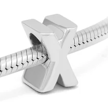 DIY Подходит для Pandora Charms браслеты письмо X бусины 925 пробы-серебро-ювелирные изделия