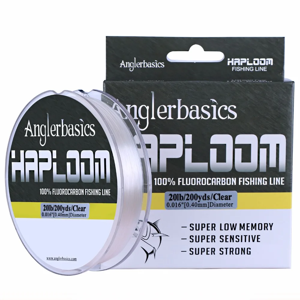 Anglerbasics 100% فلوريد خيط صنارة الصيد الحبل 182 M/200Yds بالوعة سريع حيدة الكارب زعيم خيط صنارة الصيد s يطير/إغراء الصيد