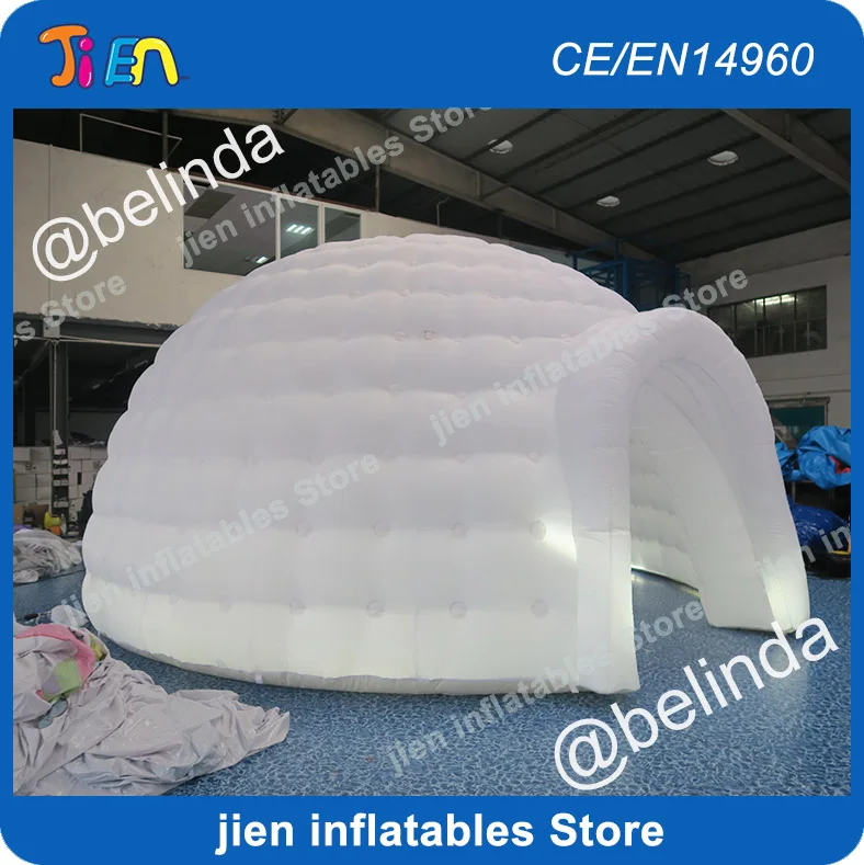 

free shipping, 5m/6m/7m Dia LED lighted inflatable igloo stage party tent LED inflatable dome tent LED inflatable party tent