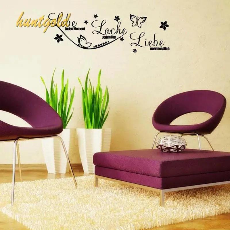 Lovely Butterfly German Home Parlour Decal Creative Black Wall Sticker