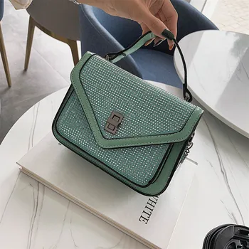 

womens brand bag Fashion Handbag With Chain Mini Rivet Shoulder Bag Women Messenger Bag 2019 Hot Sale cute small leather bags