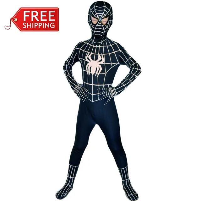 black spiderman costume kids halloween costumes for kids children superhero spider man cosplay zentai full