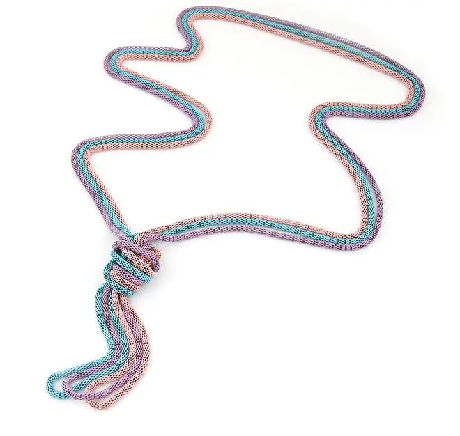 

F&U 3 Colors Simple Chains necklace Fashion Punk Style snake Vintage Metal Braid Twist Chain Long Necklaces And Pendants Jewelry