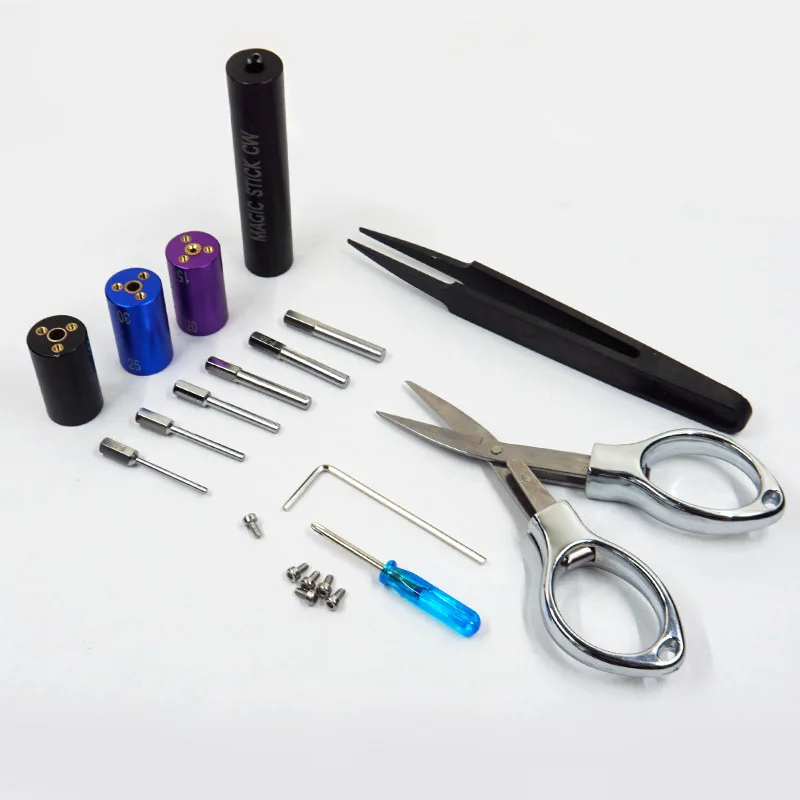 

6 in 1 Electronic Cigarette Coil Jig scissors tweezers small screwdriver RDA Atomizer Prebuilt Coil Tool Vape Pen Accessories