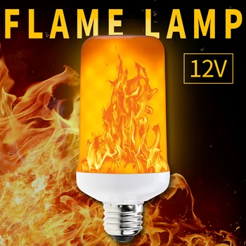 

12V E27 LED Flame Light 5W E14 Imitation Fire Effect Light Bulbs E26 LED Flame Lamp 99led SMD2835 Christmas Decorations For Home