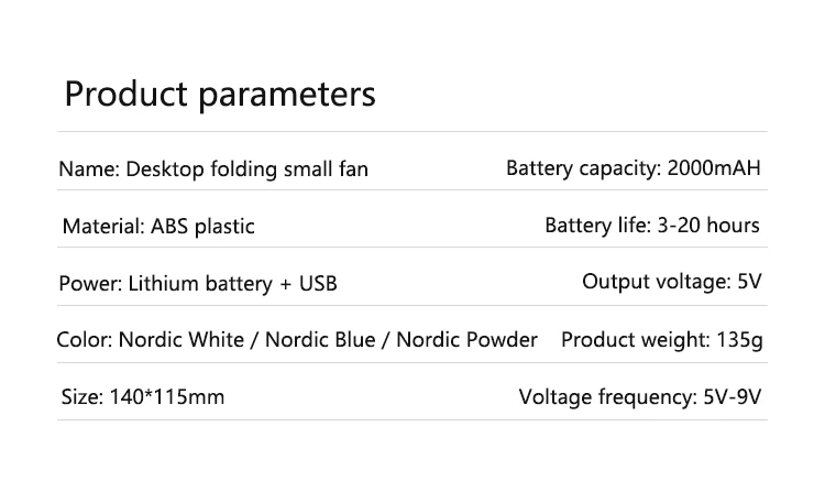 Настольный складной вентилятор может быть ручной и сидеть три ветра низкий уровень шума Двойной источник питания