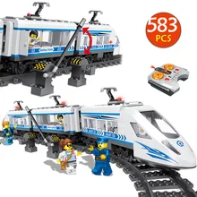 583pcs Technic font b RC b font Building Blocks Compatibe LegoINGLYS City Remote Control Railway Station