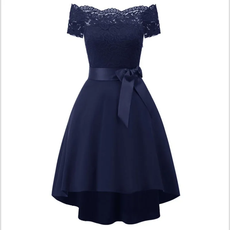 U-SWEAR, лето, осень, женское винтажное элегантное кружевное платье, с открытыми плечами, с бантом, платье для церемонии, женское вечернее платье, vestidos de