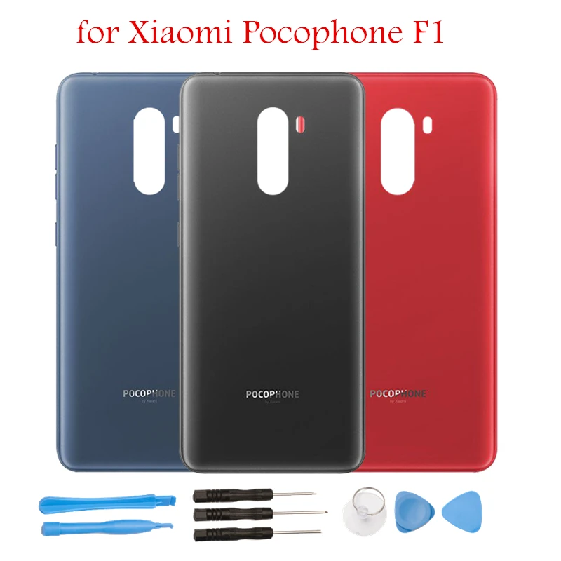 

for Xiaomi Pocophone F1 Battery Back Cover PC Plastic Back Housing Rear Door for Xiaomi Poco F1 Side Key Repair Spare Parts