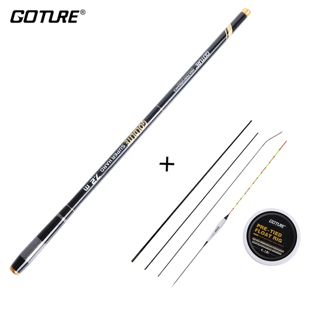 Goture GOLDLITE Super Hard Ultra Light Telescopic Fishing Rod 3.6-7.2M  Fishing Float Hook line Kit With Top Three Spare Tips - AliExpress