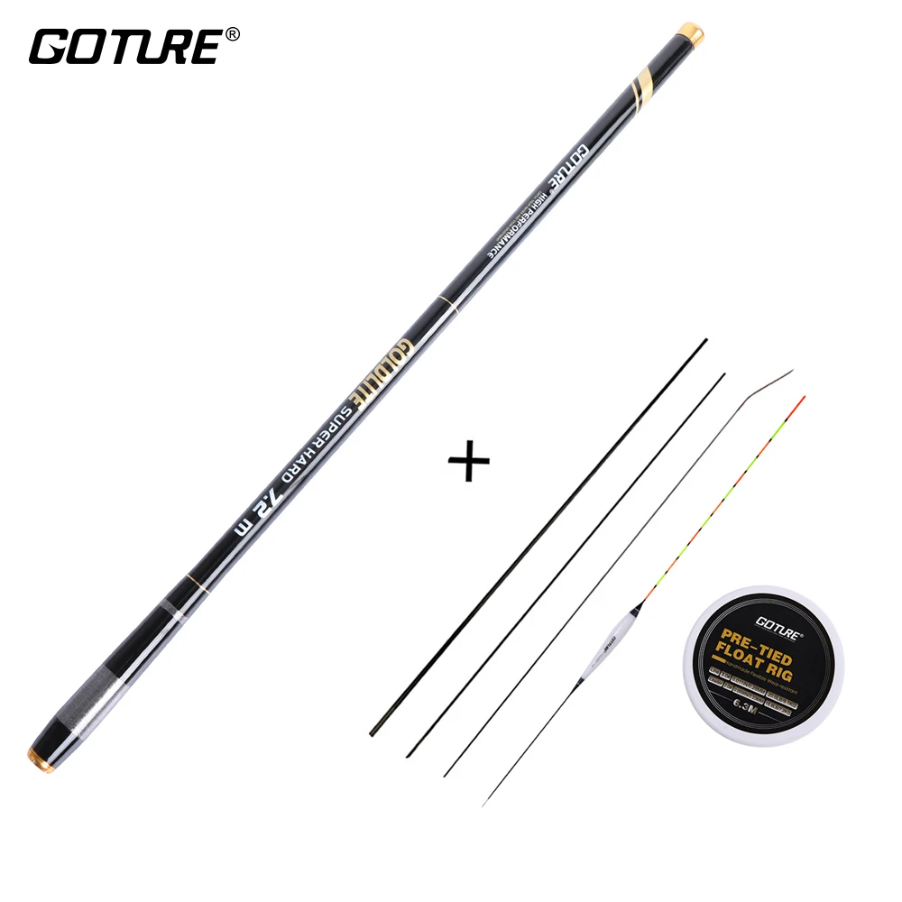 Goture GOLDLITE Super Hard Ultra Light Telescopic Fishing Rod 3.6-7.2M  Fishing Float Hook line Kit With Top Three Spare Tips - AliExpress