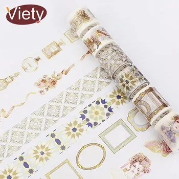 

1.5-4cm*5m Vintage gold stamping rococo washi tape DIY decoration scrapbooking planner masking tape adhesive tape kawaii