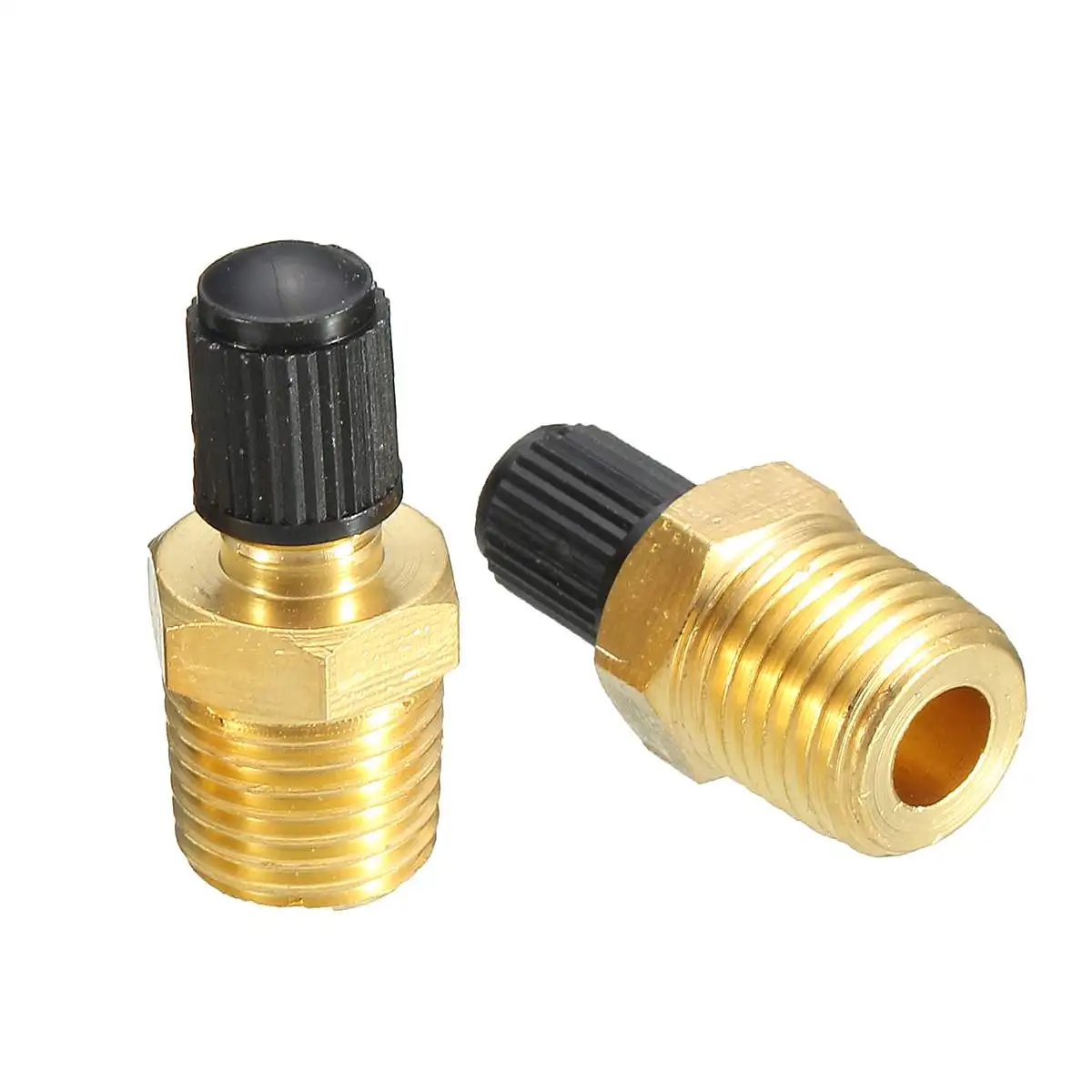 

A Pair 1/4" NPT MPT Brass Air Compressor Tank Fill Valve Schrader Brass Valves & Parts
