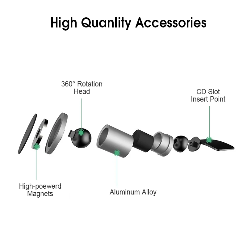 Магнитный автомобильный держатель для телефона с поворотом на 360 градусов для iPhone 7, автомобильный слот для CD, крепление на вентиляционное отверстие, подставка, кронштейн для samsung, для huawei Honor