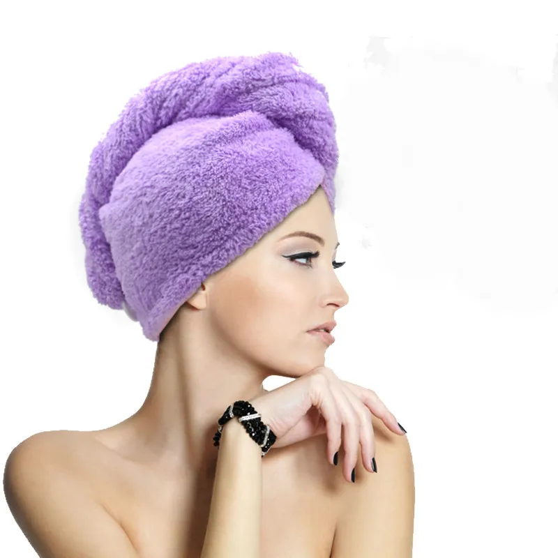 3 PCS/LOT Fleece Towel Shower Cap Hair DRYER HAT Bath Accessories