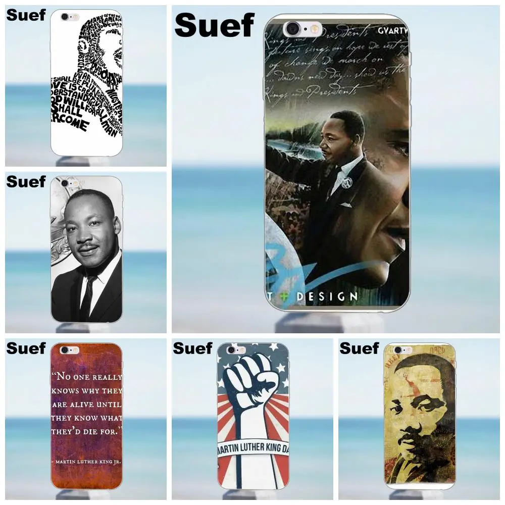 

TPU Mobile Phone For iPhone 4 4S 5 5S 5C SE 6 6S 7 8 Plus X Samsung Galaxy A3 A5 J1 J3 J5 J7 2016 2017 Martin Luther King Dream