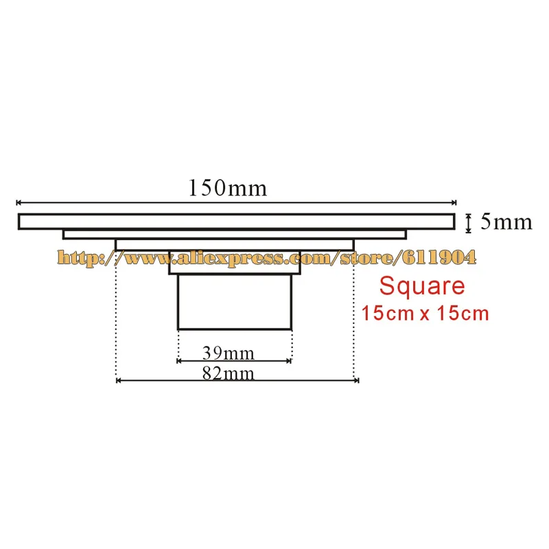 Слив для душа 15*15 см супер большой трап для ванной комнаты слив строительный материал квадратный слив воды аксессуары для ванной комнаты 3782170