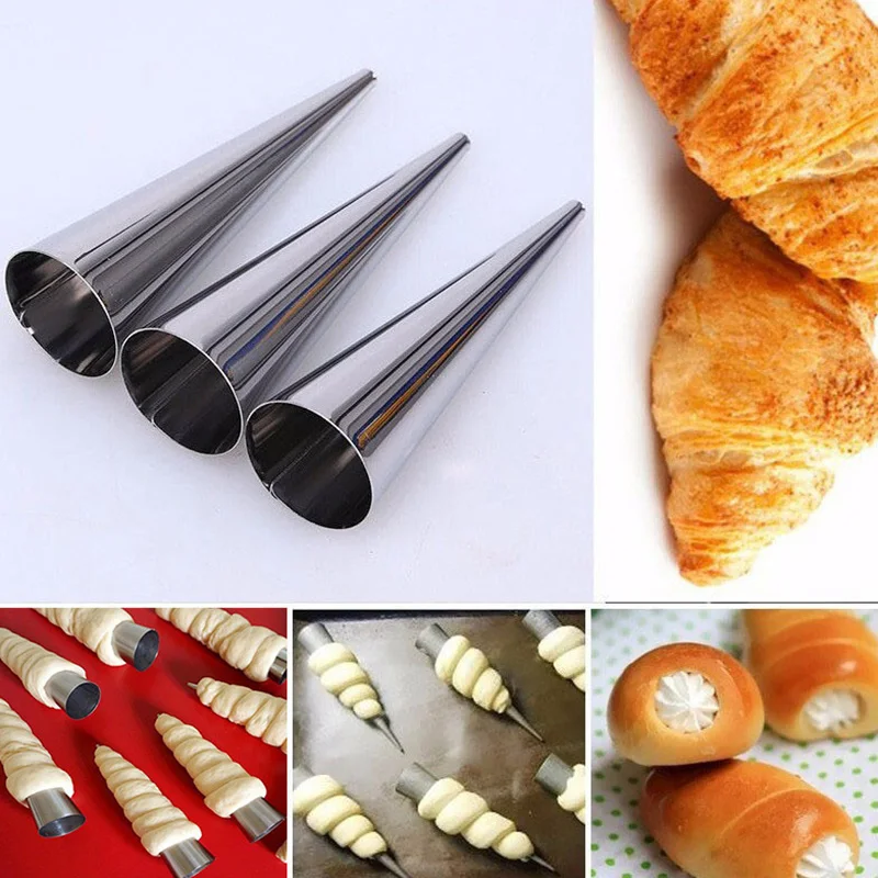 

Cokytoop Croissant Bread Pastry Tools Cream Cheese Roll Stainless Steel Baking Accessories Pastry Molds for Baked Bread