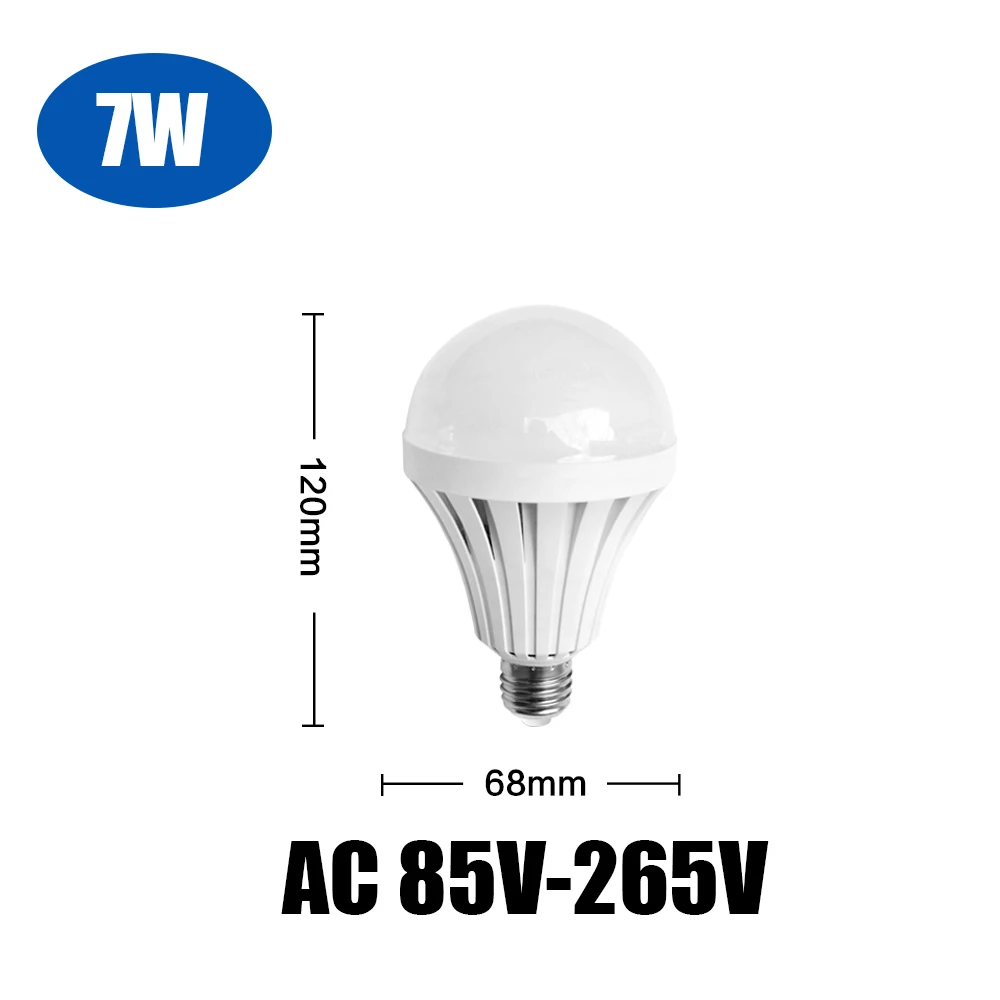 Светодиодный аварийный светильник E27, умная лампа 5 Вт 7 Вт 9 Вт, светильник светодиодный светильник, лампочка 85 В-265 в, перезаряжаемый аккумулятор, светильник, лампа для кемпинга на открытом воздухе - Испускаемый цвет: 7W AC85-265V