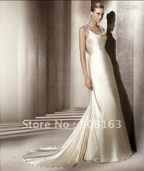 Sheath Satin Wedding Dress