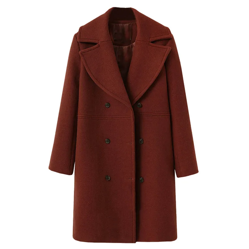 Hot Sale Coat Women Winter 2018 Long Sleeve Coat Button Woolen Jacket Coat Work Office Women Clothes Warm Coat Girl #O02