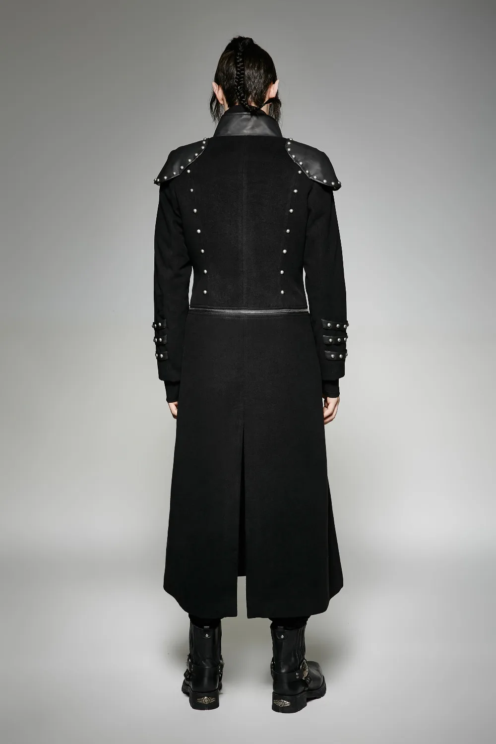 Стимпанк готический модный мужской темно-кофейный твил длинное пальто панк красивый кожаный плащ с капюшоном пальто ветровка пальто