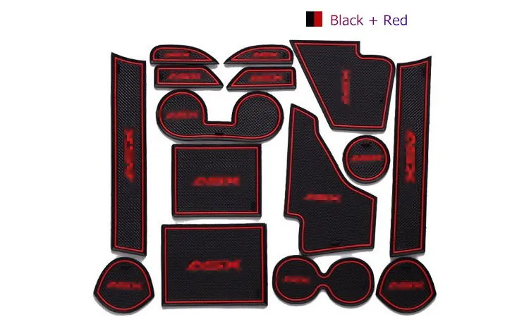 

For Mitsubishi ASX 2013 2014 Gate Slot Rubber Car Mat/Pad Non-Slip Car Accessories DM-017 LHD Free Shipping 3Colors 15PCS