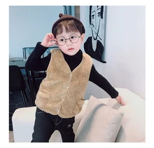 

Children Winter Vest Warm Fur Autumn Kid Vest Sleeveless Boy Girl Jacket Clothing Baby Outwear School Uniform Party Wedding Gift