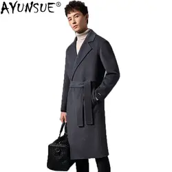 AYUNSUE 100% Шерстяное пальто Для мужчин Double Face Корейская длинная куртка осень Для мужчин ветровка плюс Размеры Для мужчин s пальто и куртки KJ1603