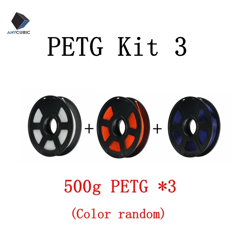 

ANYCUBIC 3D Printer PETG Filament Kit 500g/Roll 1.75mm High Transparency Plastic Consumables 3D Printing Material Kit