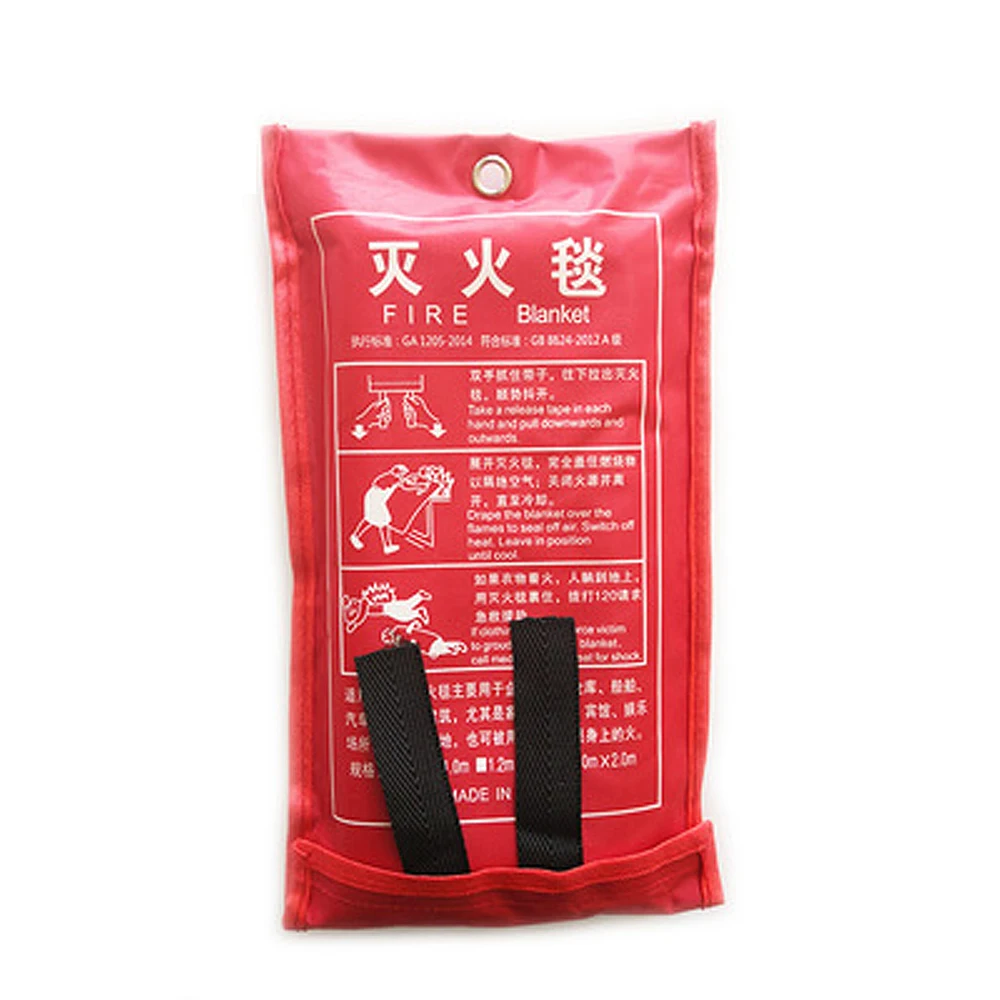 1mx1m Fiberglass Fire Blanket Fire Flame Retardant Emergency Survival Shelter Safety Cover Extinguisher