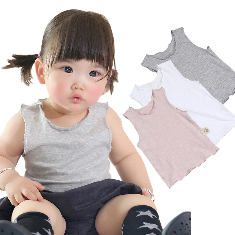 Summer Girls T Shirt 100 Cotton Sleeveless Baby Girl T Shirt Ruffles