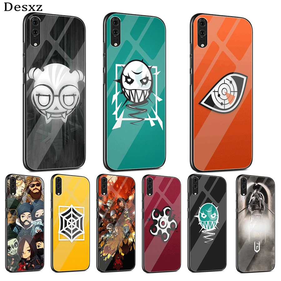 

Desxz Glass Phone Case For Huawei Mate Honor 8X 9 10 7A 20 P30 P20 P10 Lite Pro P Smart Cover Rainbow Six Siege 6 Bag