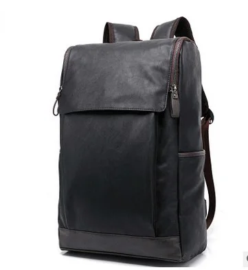 Для мужчин, кожаный рюкзак элегантный дизайн Для мужчин Дорожная сумка Винтаж школьная сумка, коллежд Рюкзак Mochila Escolar PT893 - Цвет: black coffee