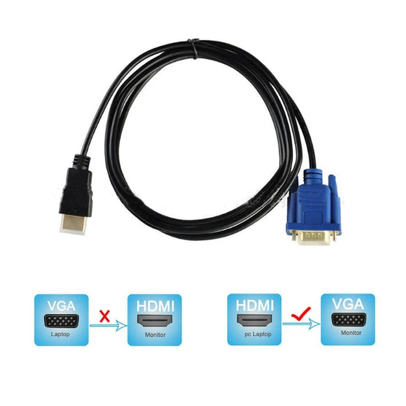 Urijk 1 шт. HDMI штекер к VGA Штекерный кабель адаптер м 8 3 0 конвертер монитор свинцовый