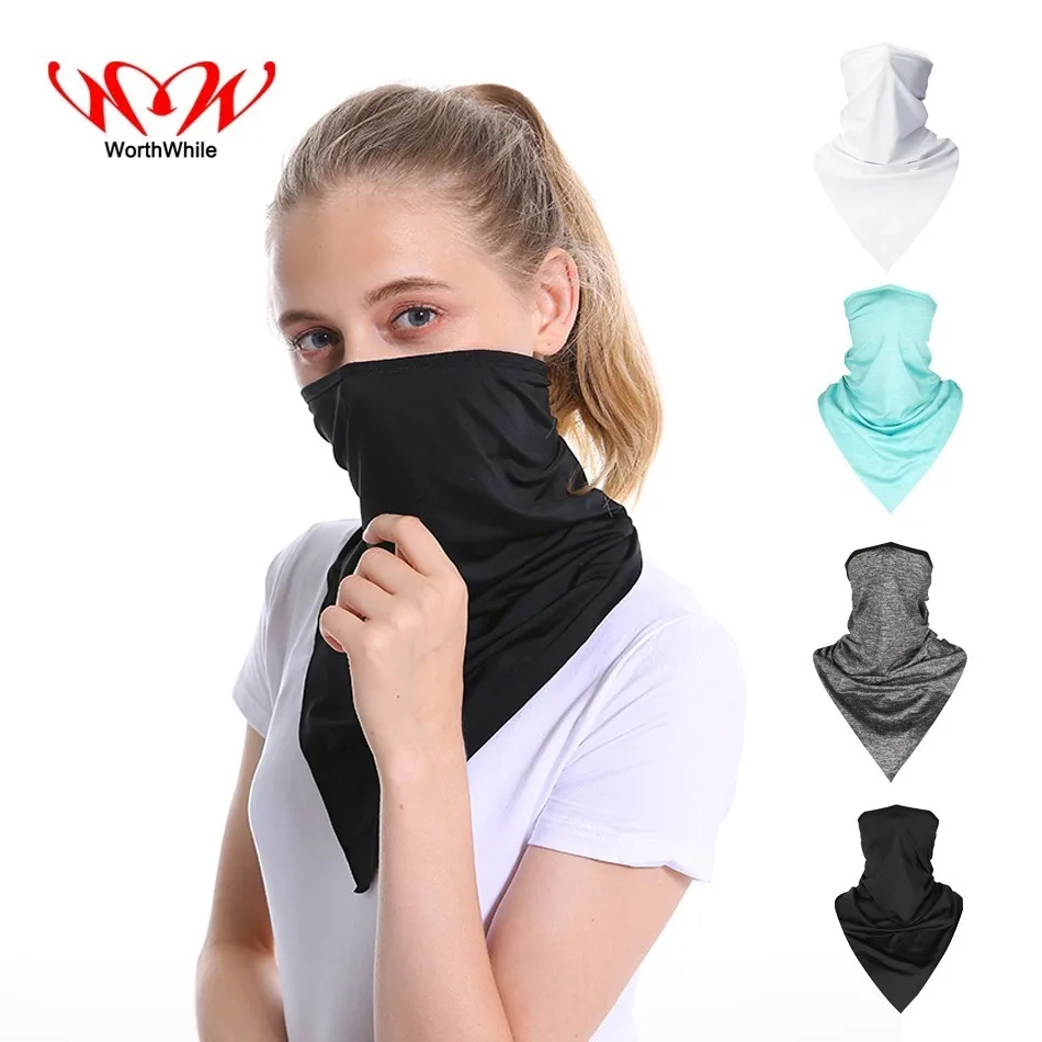 

WorthWhile Cycling Bandana Face Shield Triangle Ice Silk Cool Scarf Outdoor Sport Women Men Headband Faceshield Mask Neck Warmer