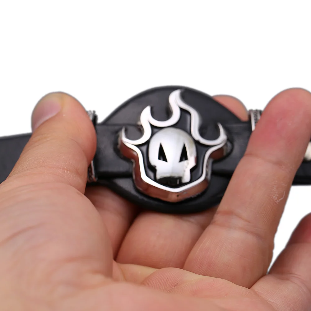 Anime Bleach Bracelets WristBand Black Weave Leather Bracelet&Bangle