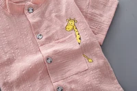 Nouvel été offre spéciale enfant en bas âge enfants bébé garçons chemise dessin animé hauts Denim Shorts pantalons tenues ensemble bébé vêtements 5