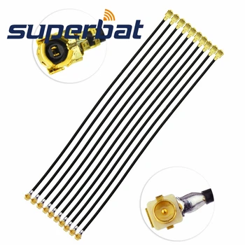 

Superbat U.FL Plug Right Angle Panle Receptacle to U.FL Female Ringht Angle 1.13MM Cable 10cm RF coaxial Cable Asembly