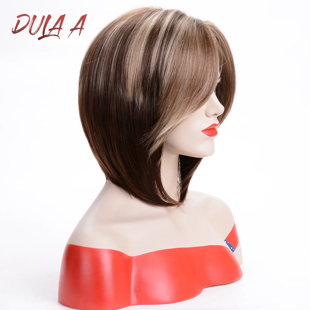 Dula a Ombre коричневые пепельные синтетические парики короткие волнистые волосы