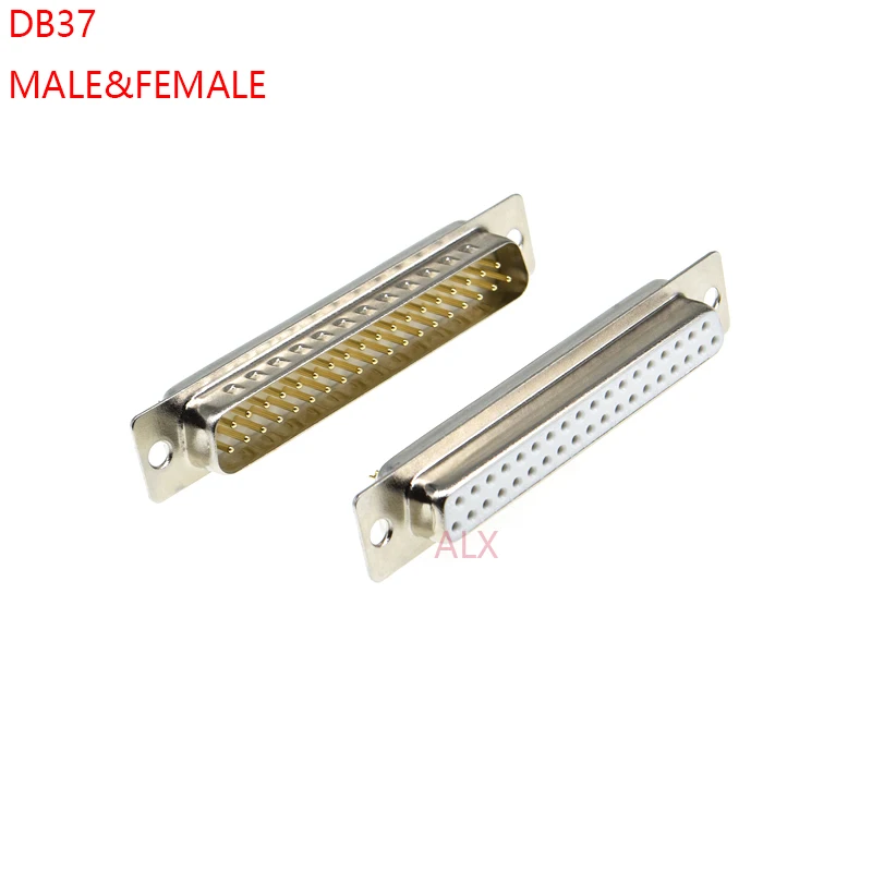 1PCS 3U Gold Plated Solid Pin DB37 MALE FEMALE CONNECTOR Solder Type D-Sub 37pin serial port Adapter 37 pin 37P | Обустройство дома
