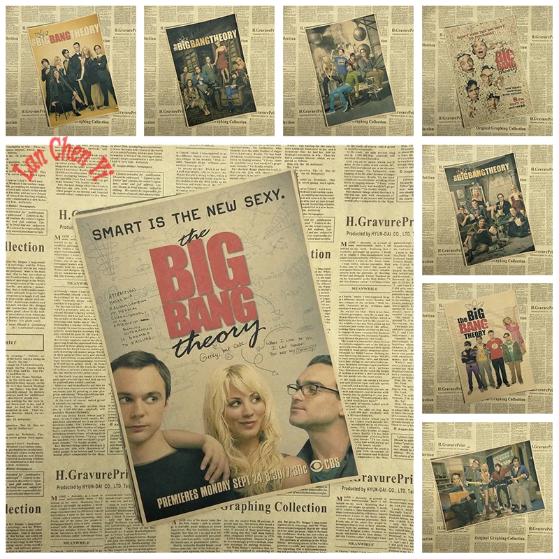 

Movie Kraft Paper Poster The Big Bang Theory Bar Cafe Vintage High quality Printing Drawing core Decorative Painting