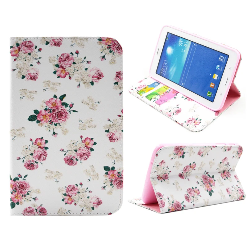 

Hot selling 2015 New Floral Pattern Case Cover For Samsung Galaxy Tab3 7.0 Lite T110 T111 1pc