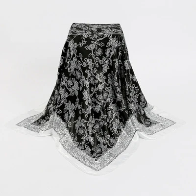 [Bysifa] новый зимний квадратный атласный платок мусульманские платки для Для женщин 90*90 см Демисезонный семь Цвет шелковый шарф с цветами шаль