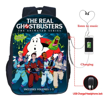 

Ghost Busters USB Charge Backpack Students Boys Girls Bags Fashion USB Charging Schoolbag Teens Daily Teens Men Women Backpack